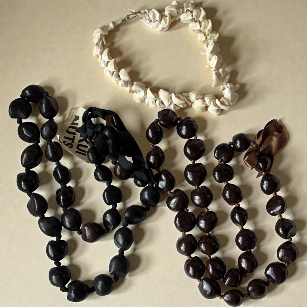 🐚 Vintage Hawaiian Lei Bundle Kukui Nut and Shell 🐚
